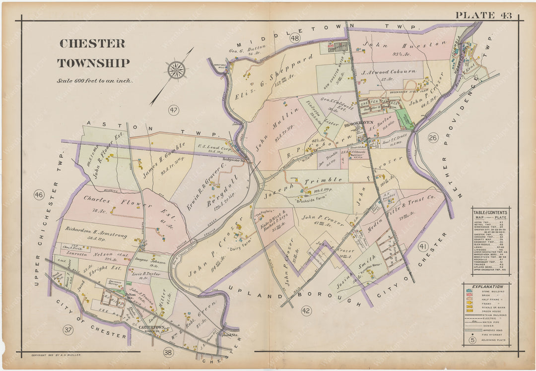 Delaware County, Pennsylvania, Vol. 2, 1913 Plate 043: Chester Township