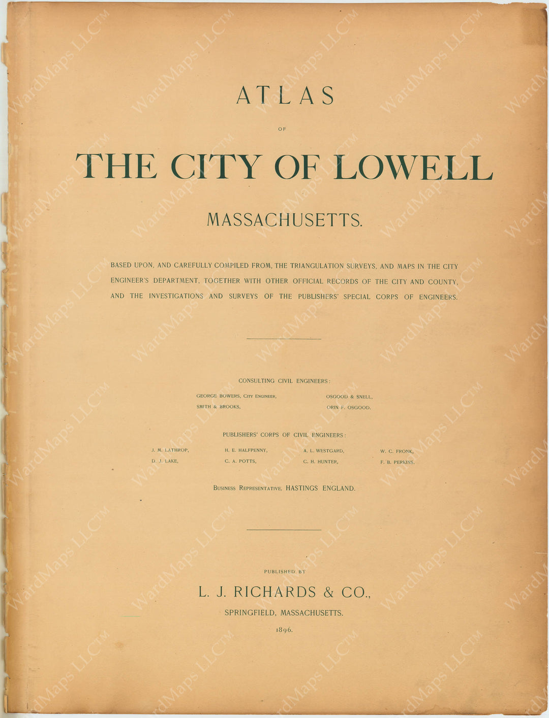 Lowell, Massachusetts 1896 Title Page