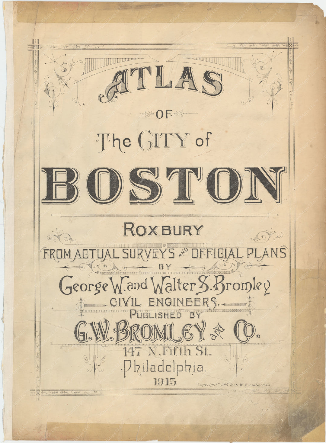 Roxbury, Massachusetts 1915 Title Page