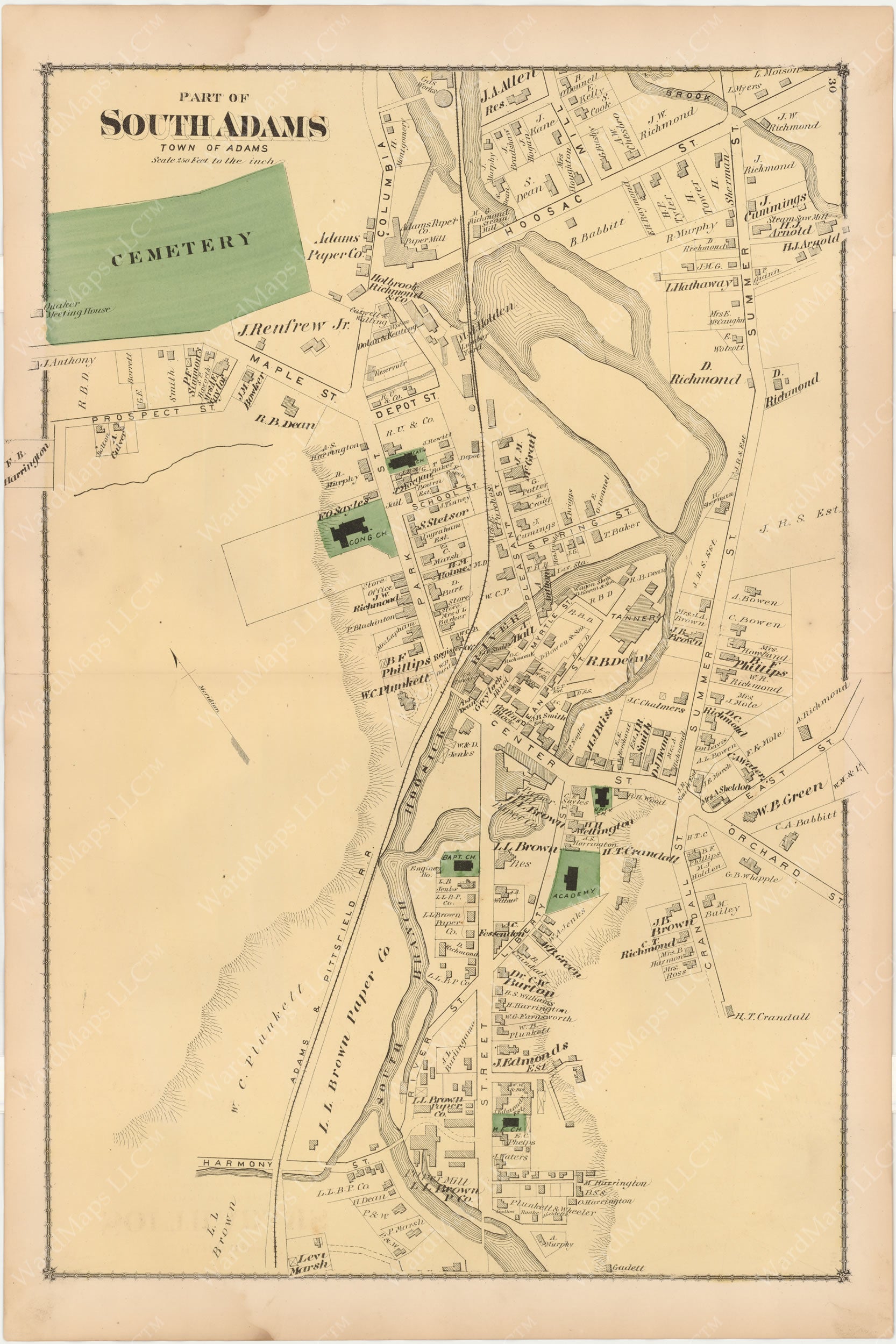 Adams, Massachusetts 1876 WardMaps LLC