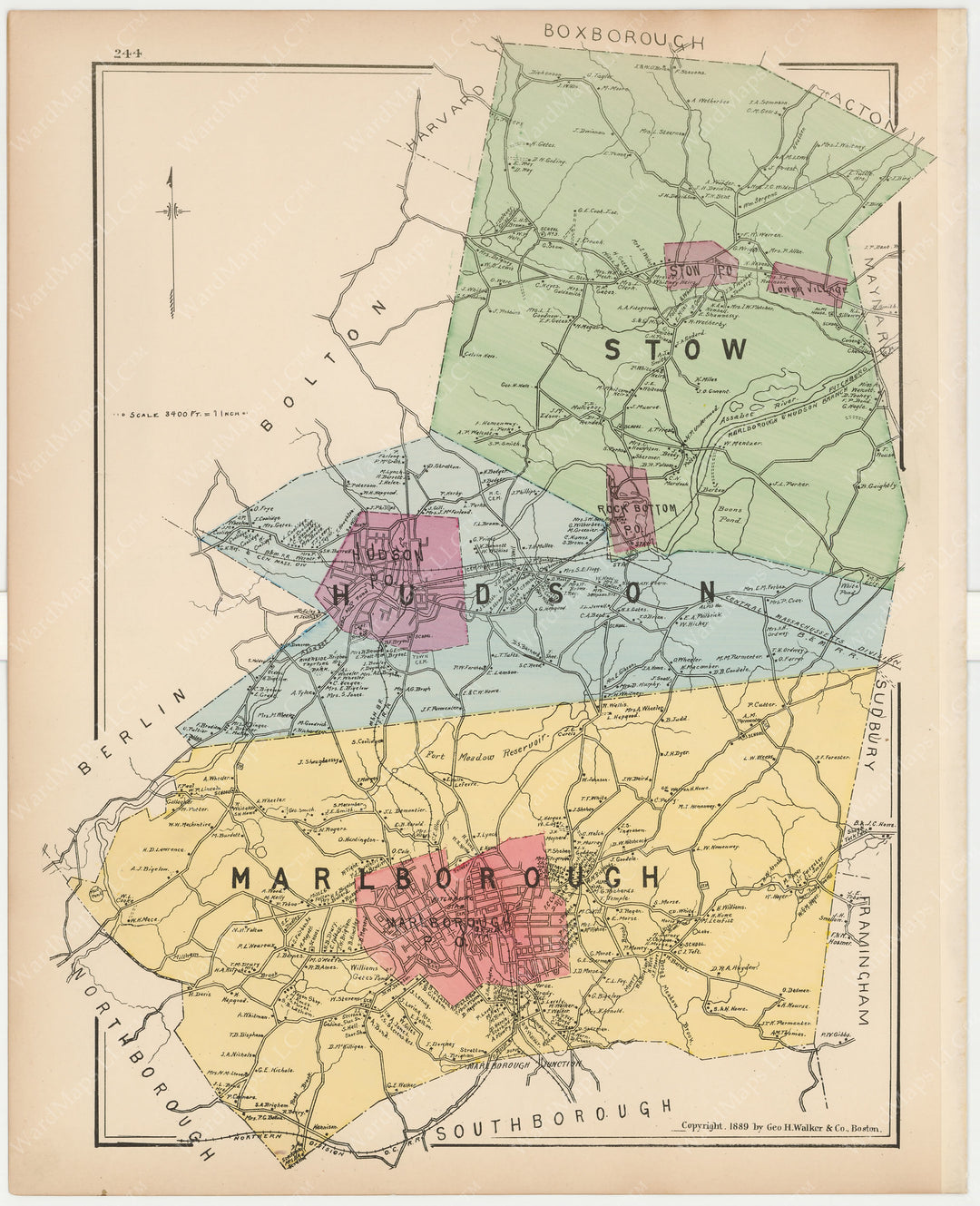 Hudson, Marlborough, and Stow, Massachusetts 1889
