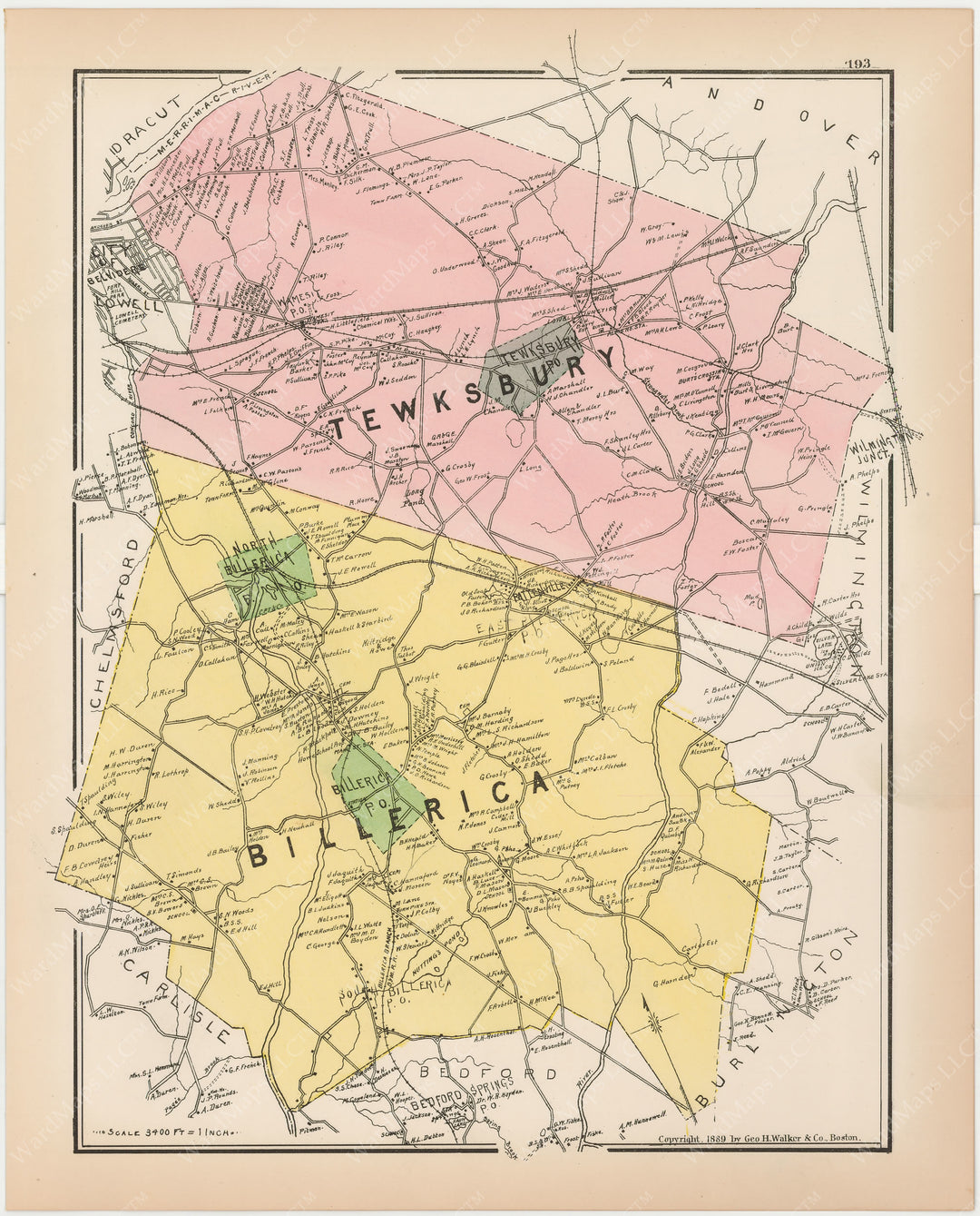 Billerica and Tewksbury, Massachusetts 1889