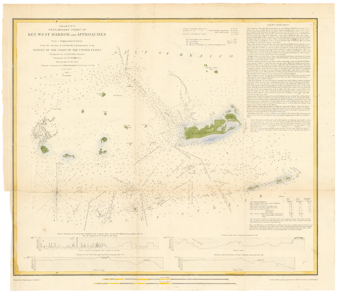 USCS Florida: Key West Harbor and Approaches 1852