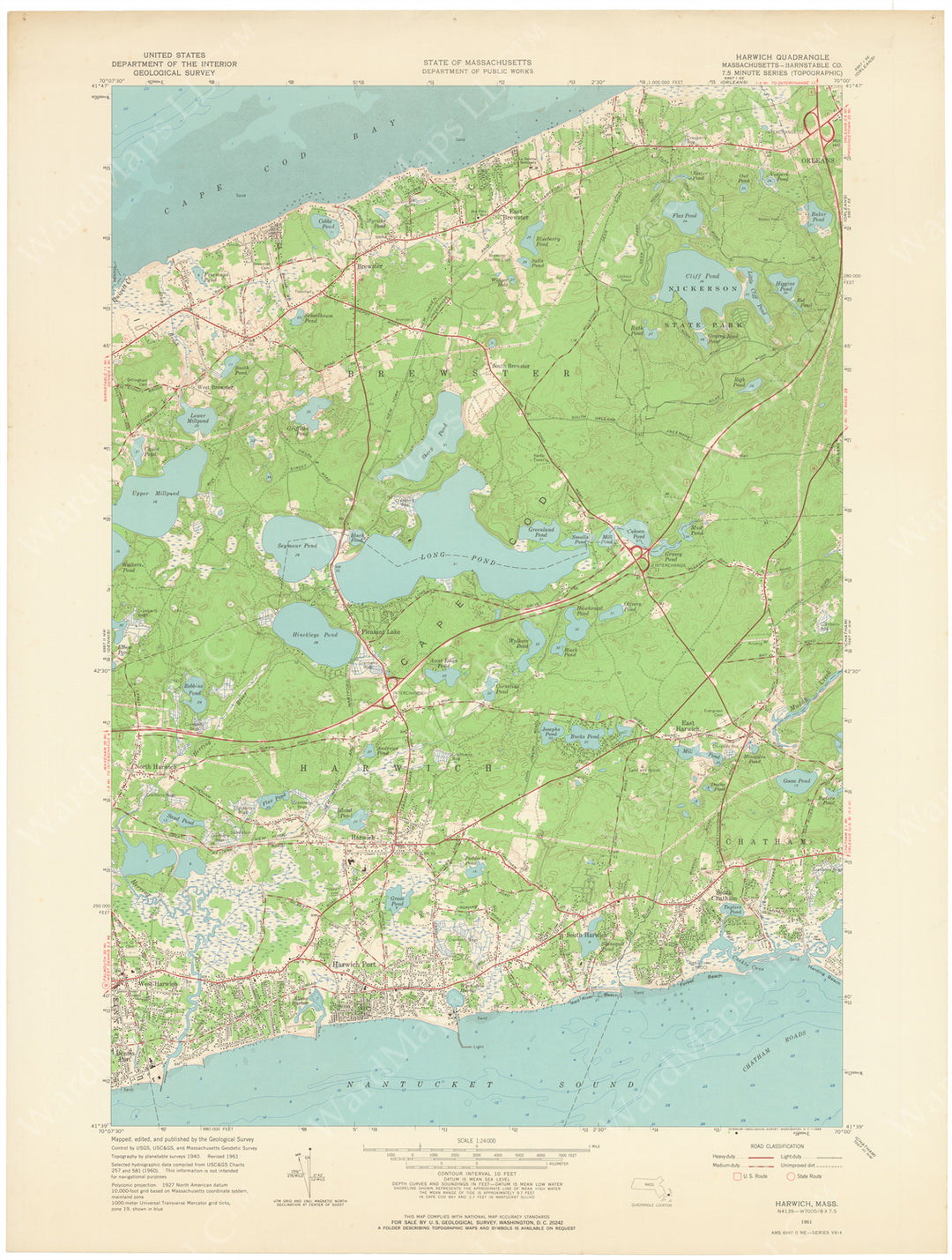 USGS Massachusetts: Harwich Sheet 1961