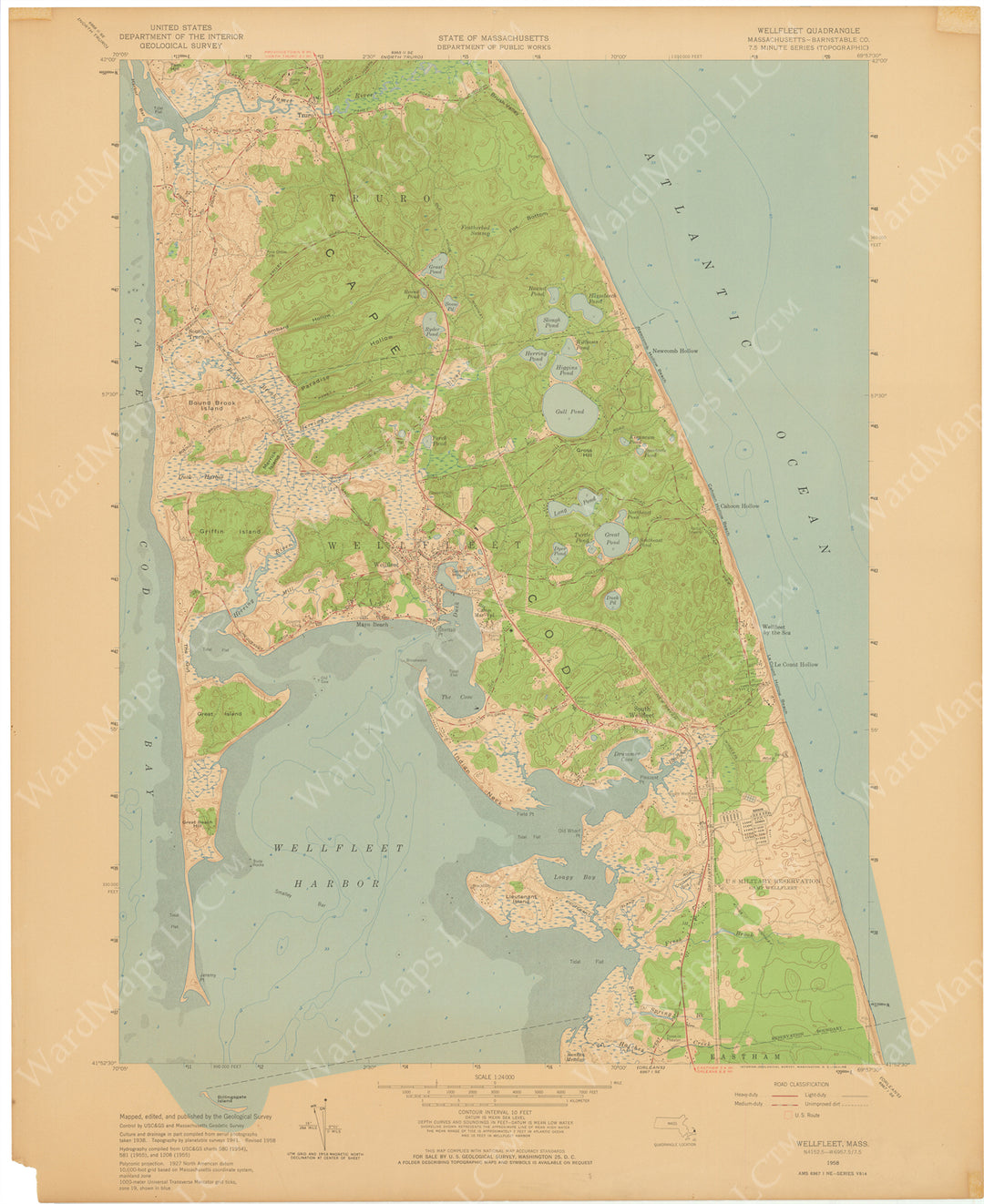 USGS Massachusetts: Wellfleet Sheet 1958