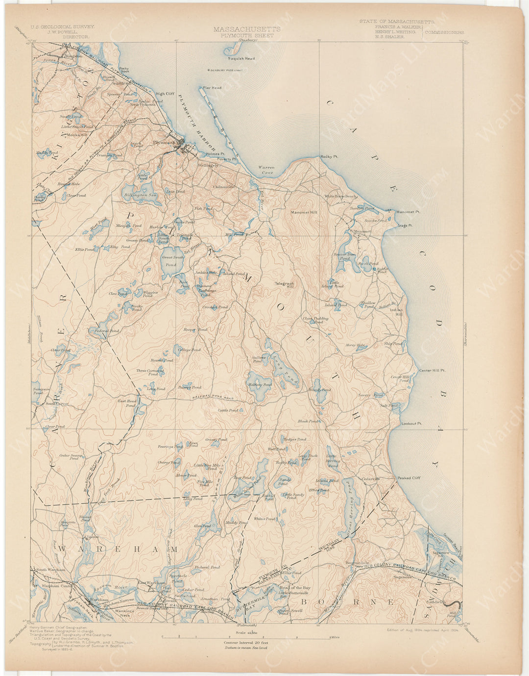 USGS Massachusetts: Plymouth Sheet 1904