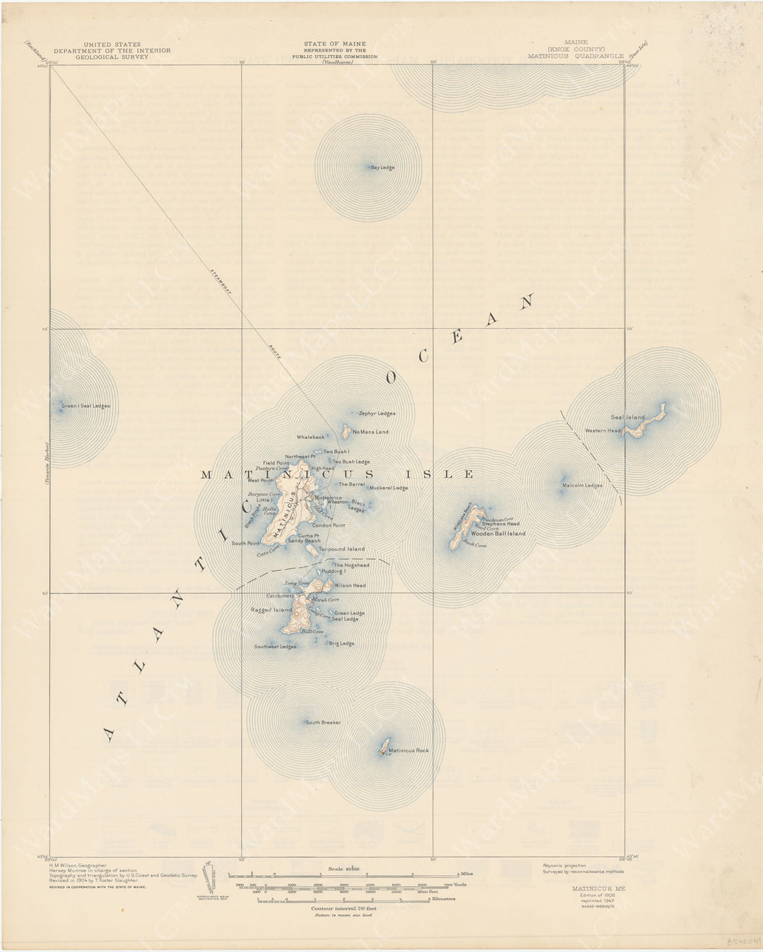 USGS Maine: Matinicus Sheet 1947