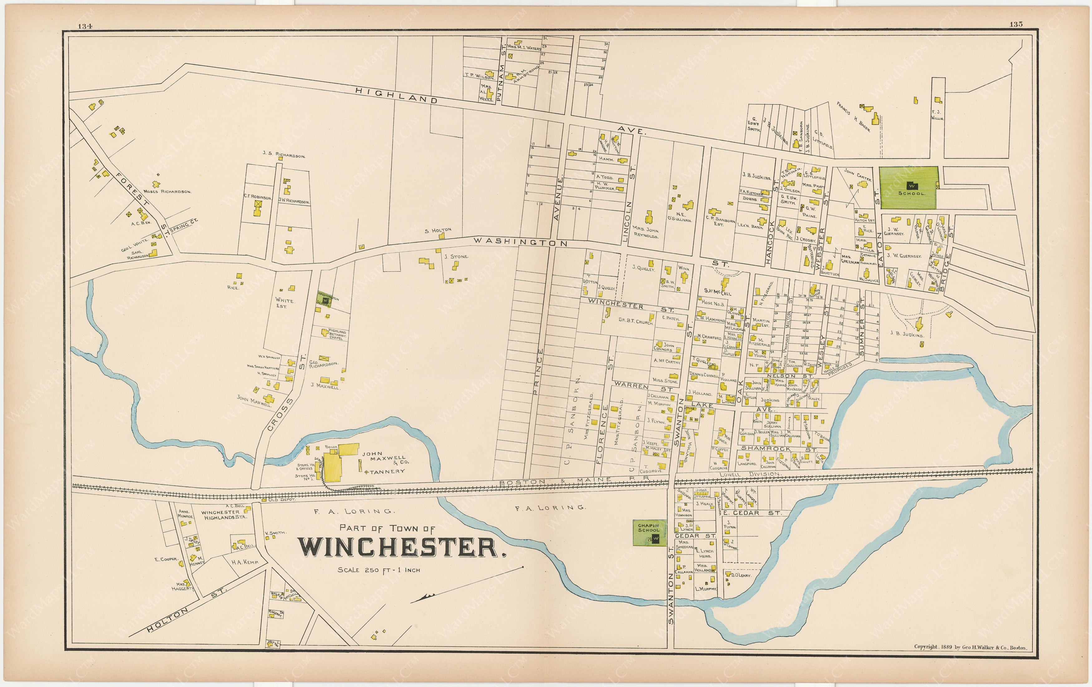 Winchester, Massachusetts 1889 – WardMaps LLC