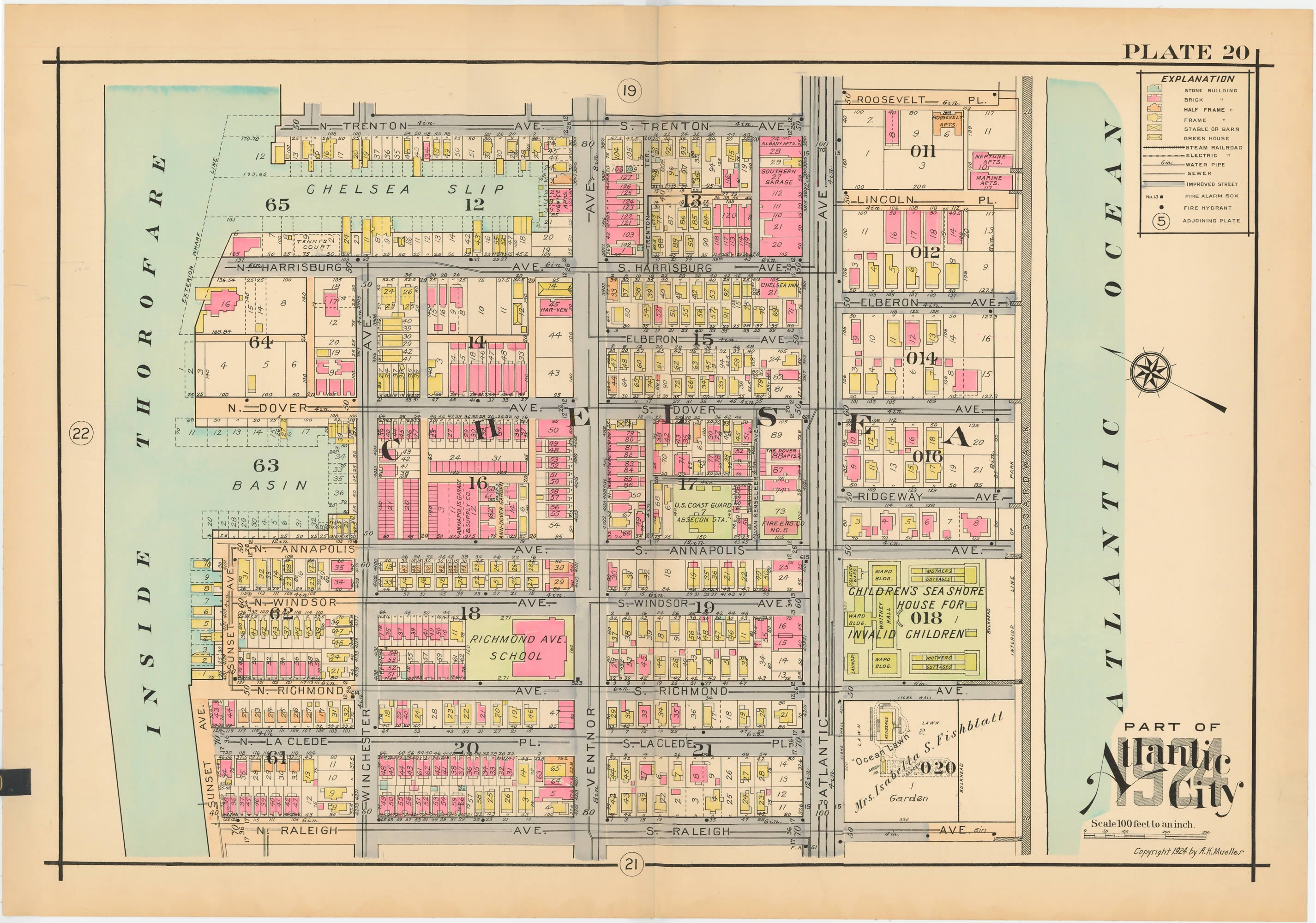 Atlas of Absecon Island (Atlantic City), New Jersey 1924 Vol. 1 ...