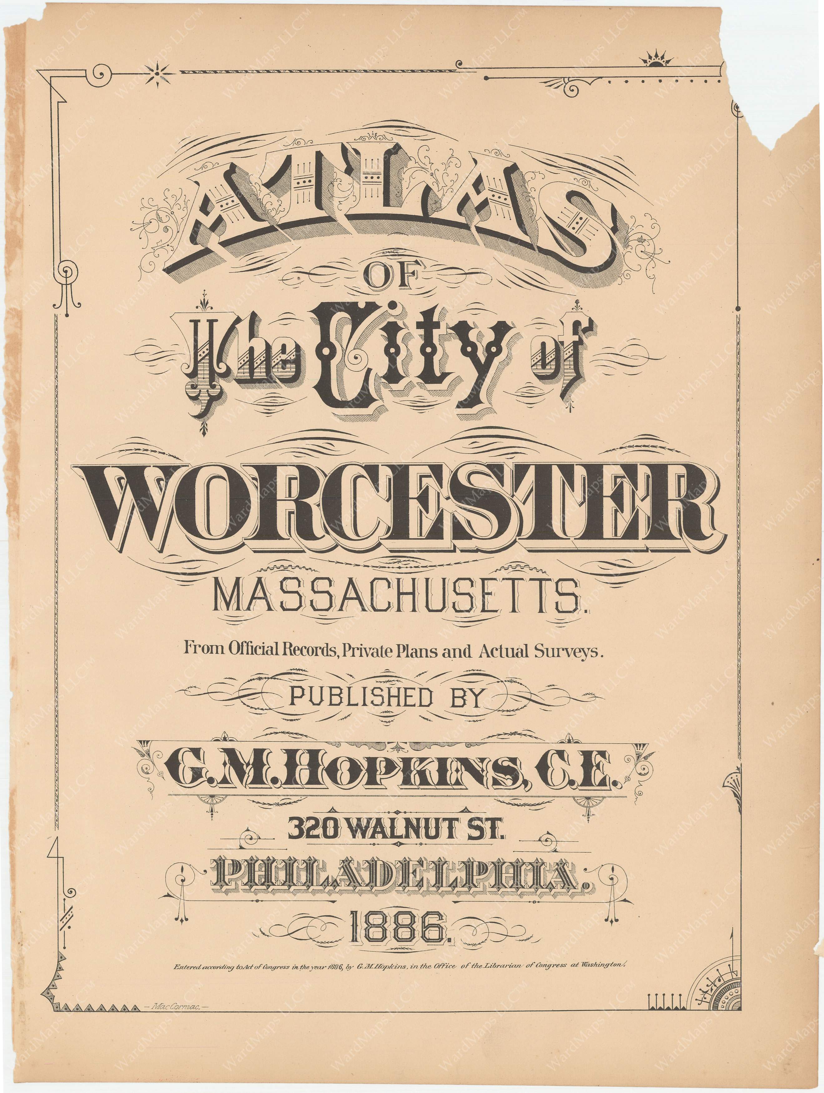 Atlas of Worcester, Massachusetts 1886 – WardMaps LLC