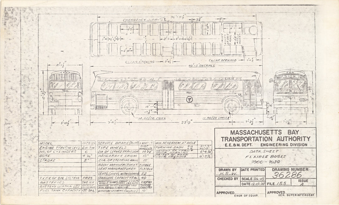 MBTA Flxible Buses #7000-7039 1970