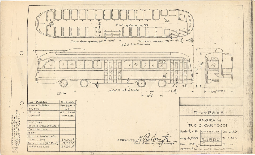 MTA (Boston) PCC Streetcar #3001 1948