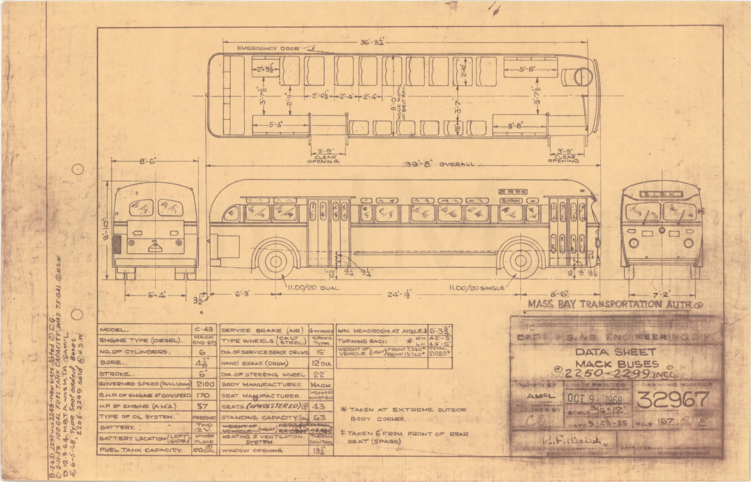 MBTA Mack Buses #2250-2299 1968