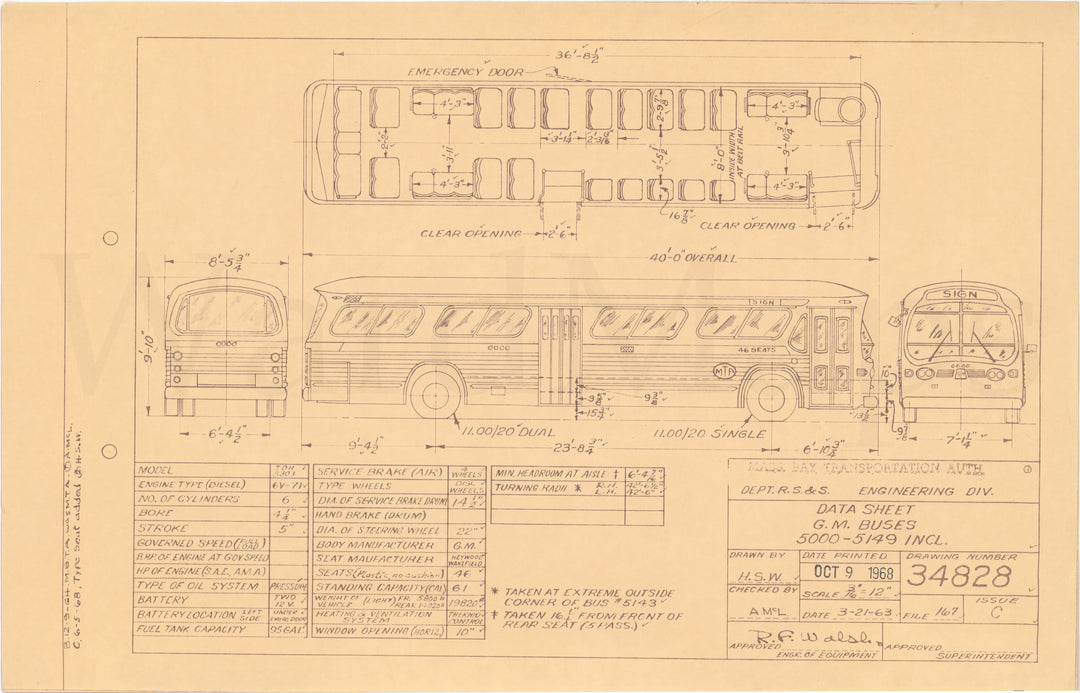 MBTA General Motors Buses #5000-5149 1968