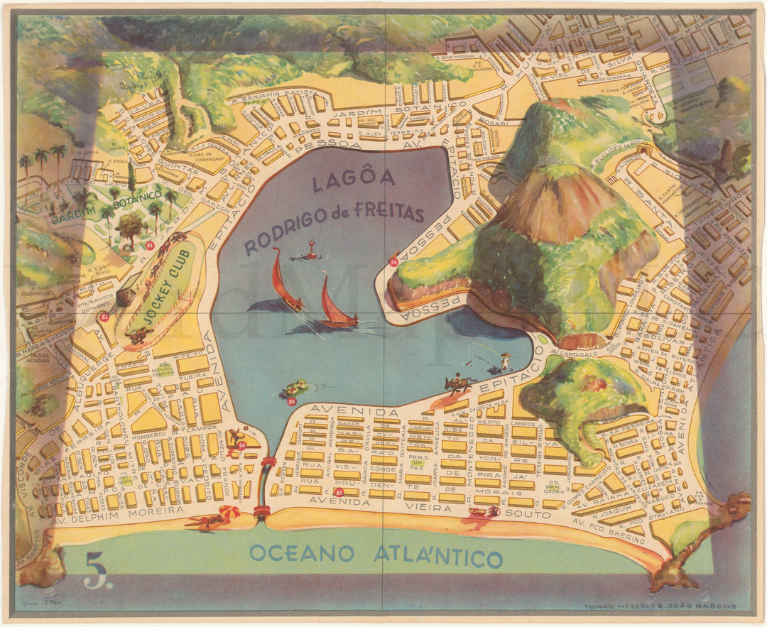 Rio de Janeiro, Brazil 1947 Plate 05: Ipanema, Lagoa, Leblon