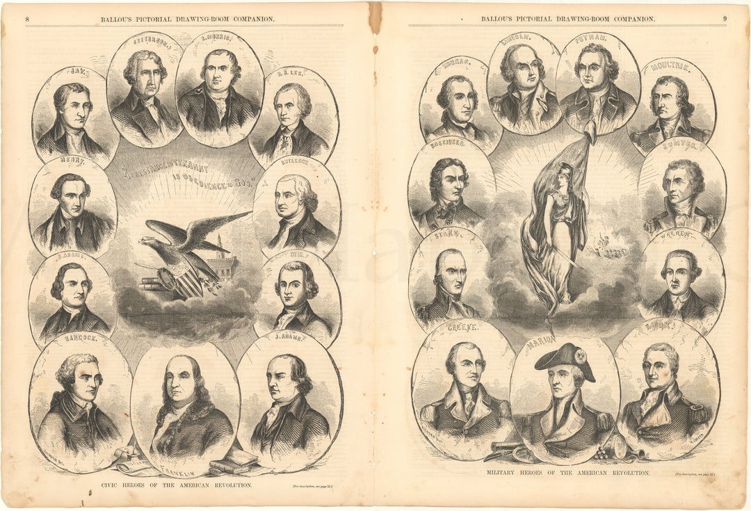 Ballou's Pictorial 1855: Hero's of the American Revolution