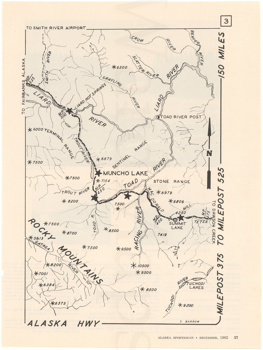 Alaska Highway 03: Milepost 375 to 525 (British Columbia) 1962