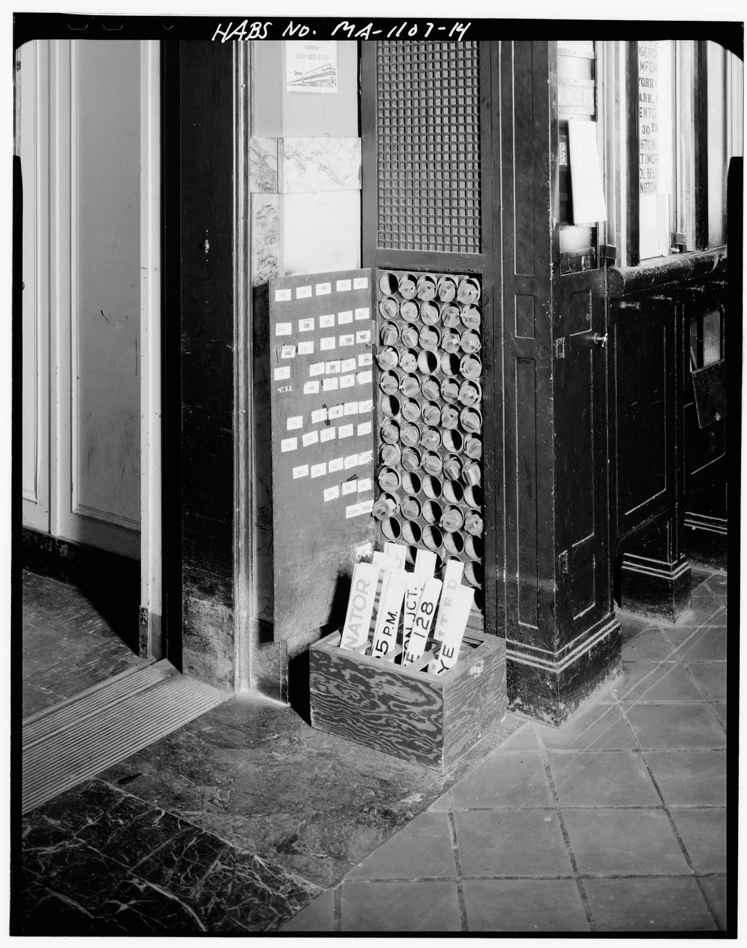 Back Bay Station, Boston, Massachusetts 1979: Train Board Detail