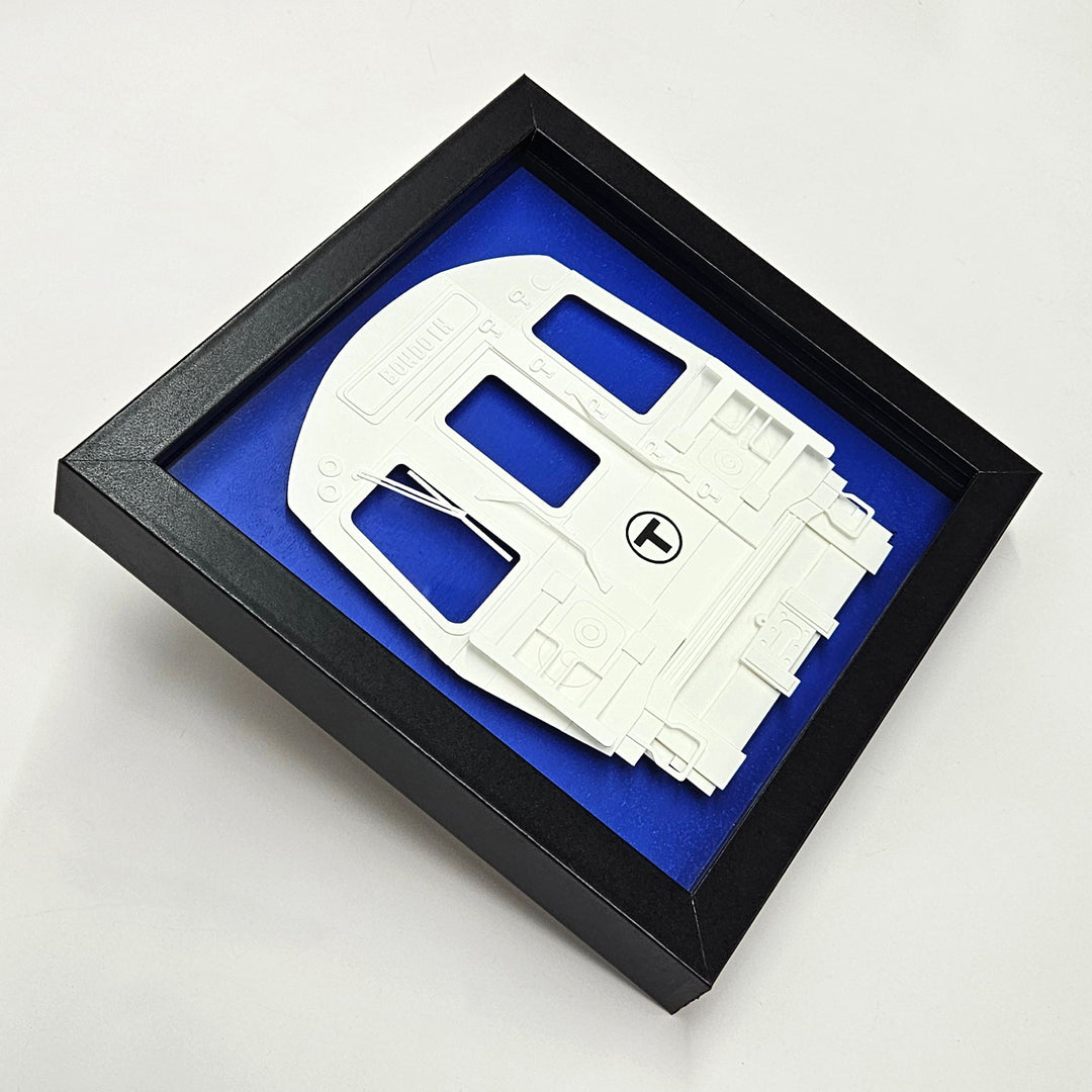 Boston MBTA Blue Line Subway Car Framed 3D Paper Art