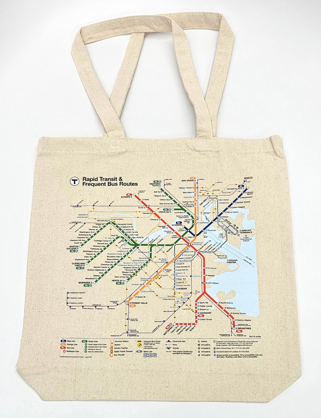 Boston MBTA Map Canvas Tote Bag