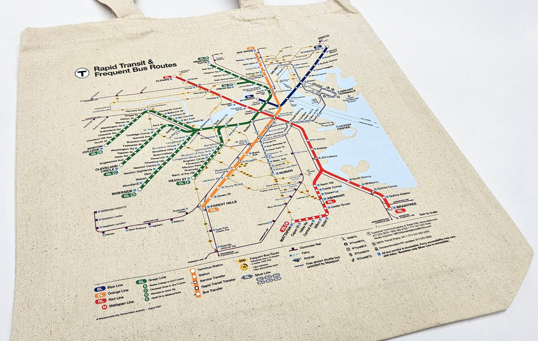 Boston MBTA Map Canvas Tote Bag