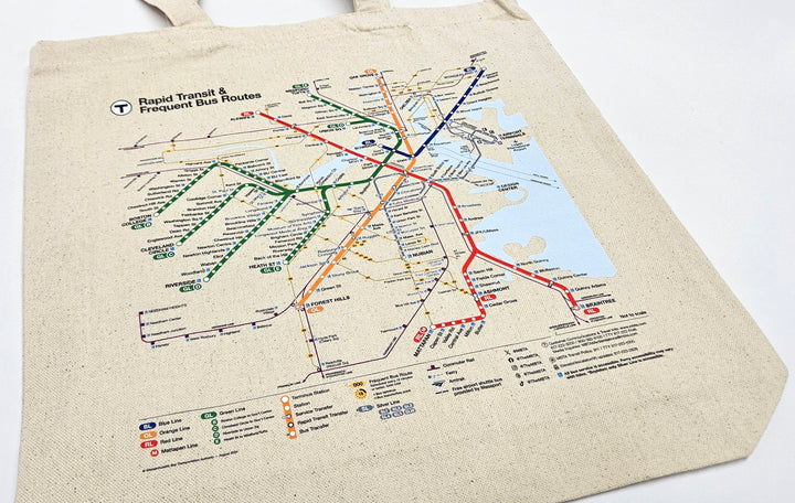 Boston MBTA Map Canvas Tote Bag