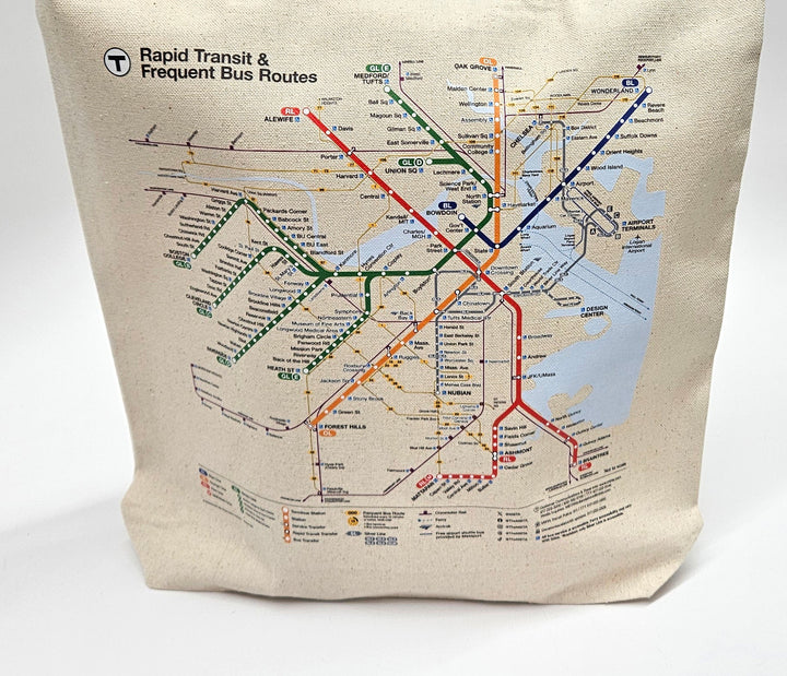 Boston MBTA Map Canvas Tote Bag