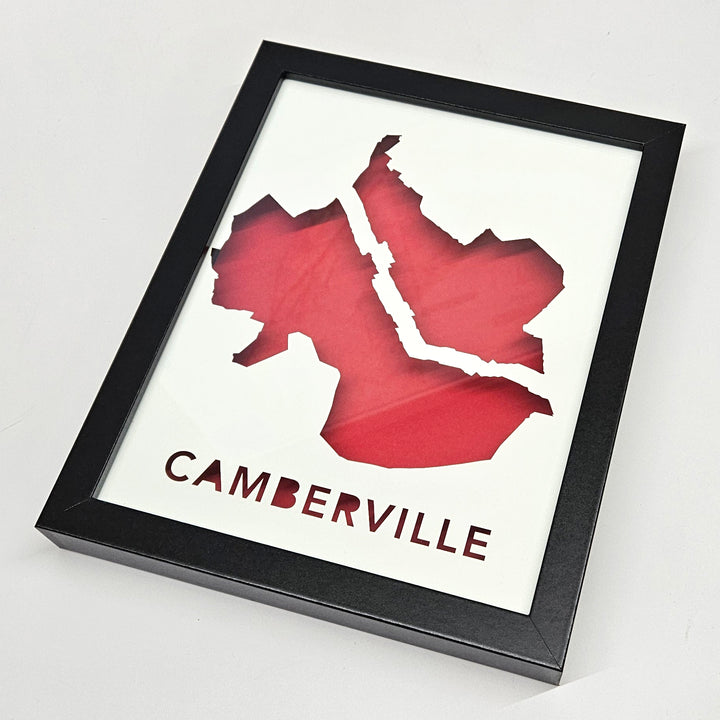 Camberville, Massachusetts Framed 3D City Art