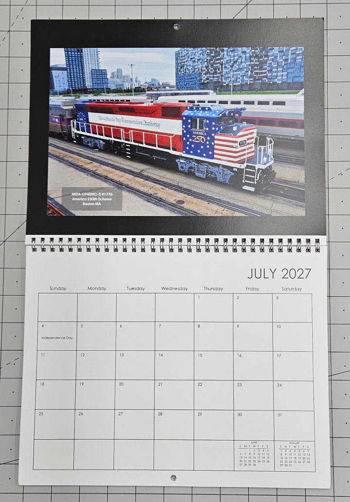2027 Boston MBTA Transit Vehicle Photographs Wall Calendar