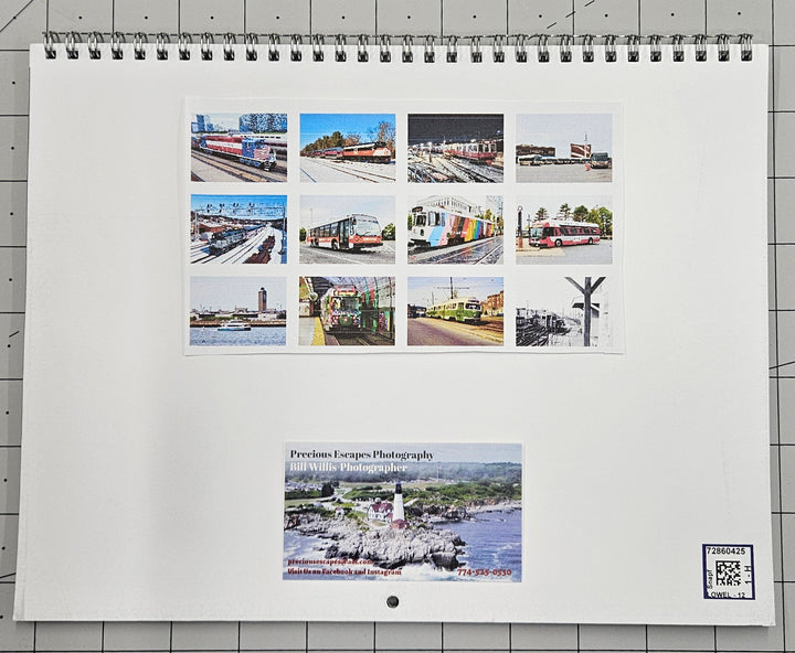 2027 Boston MBTA Transit Vehicle Photographs Wall Calendar