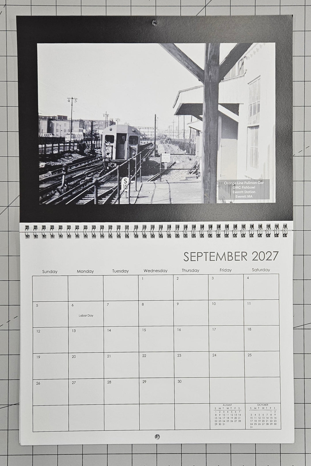2027 Boston MBTA Transit Vehicle Photographs Wall Calendar