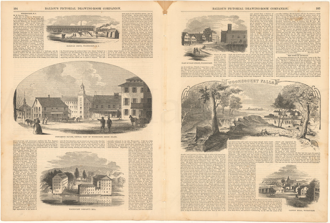Ballou's Pictorial 1855: American Railroads and Salisbury, Vermont