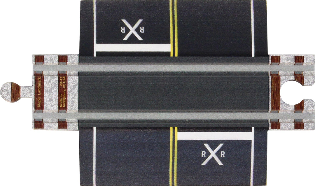 Wooden Toy Train Track with Street Crossing