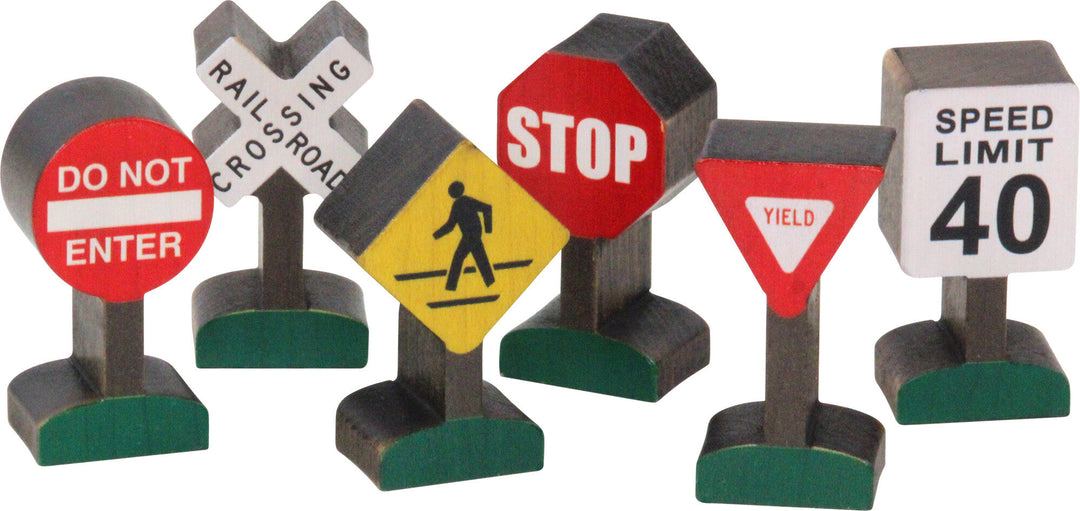 Wooden Toy Train Road Signs