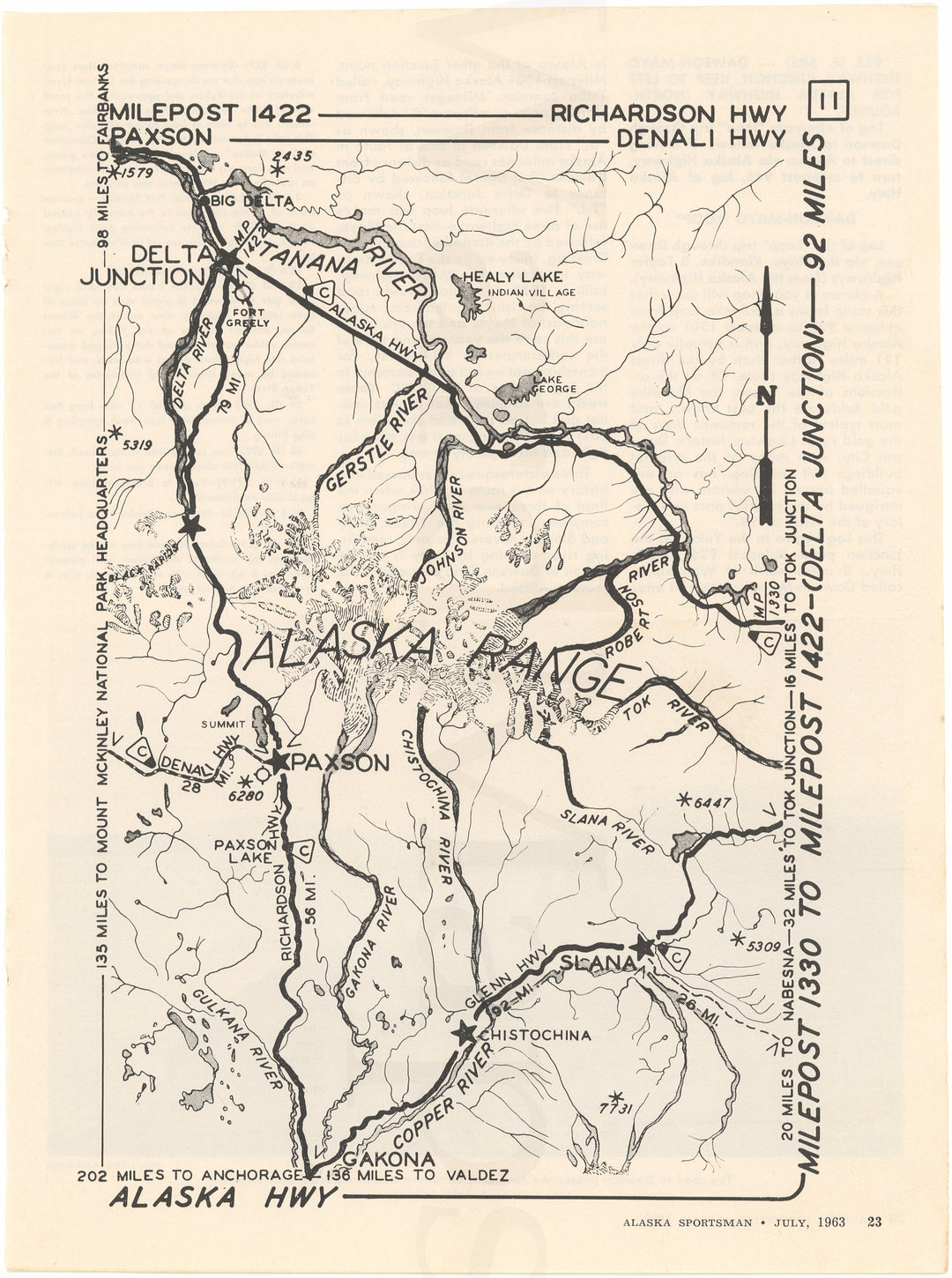 Alaska Highway 11: Milepost 1330 to 1422 (Delta Junction, Yukon) 1963