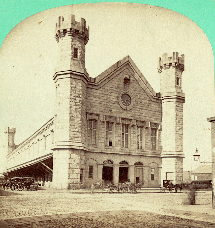 Fitchburg Railroad Boston "Castle" Terminal, Boston, Massachusetts Circa 1870