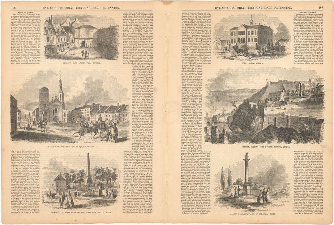 Ballou's Pictorial 1855: Quebec City, Quebec, Canada