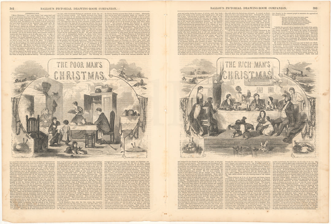 Ballou's Pictorial Vol IX 1855 July-Dec pp 392-393: Christmas Day