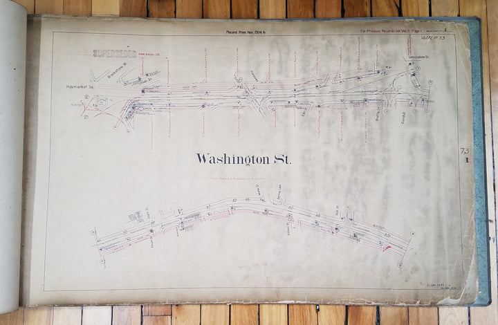 Boston Elevated Railway Co. (Massachusetts) Streetcar Overhead Wire and Pole Maps 1900-1947