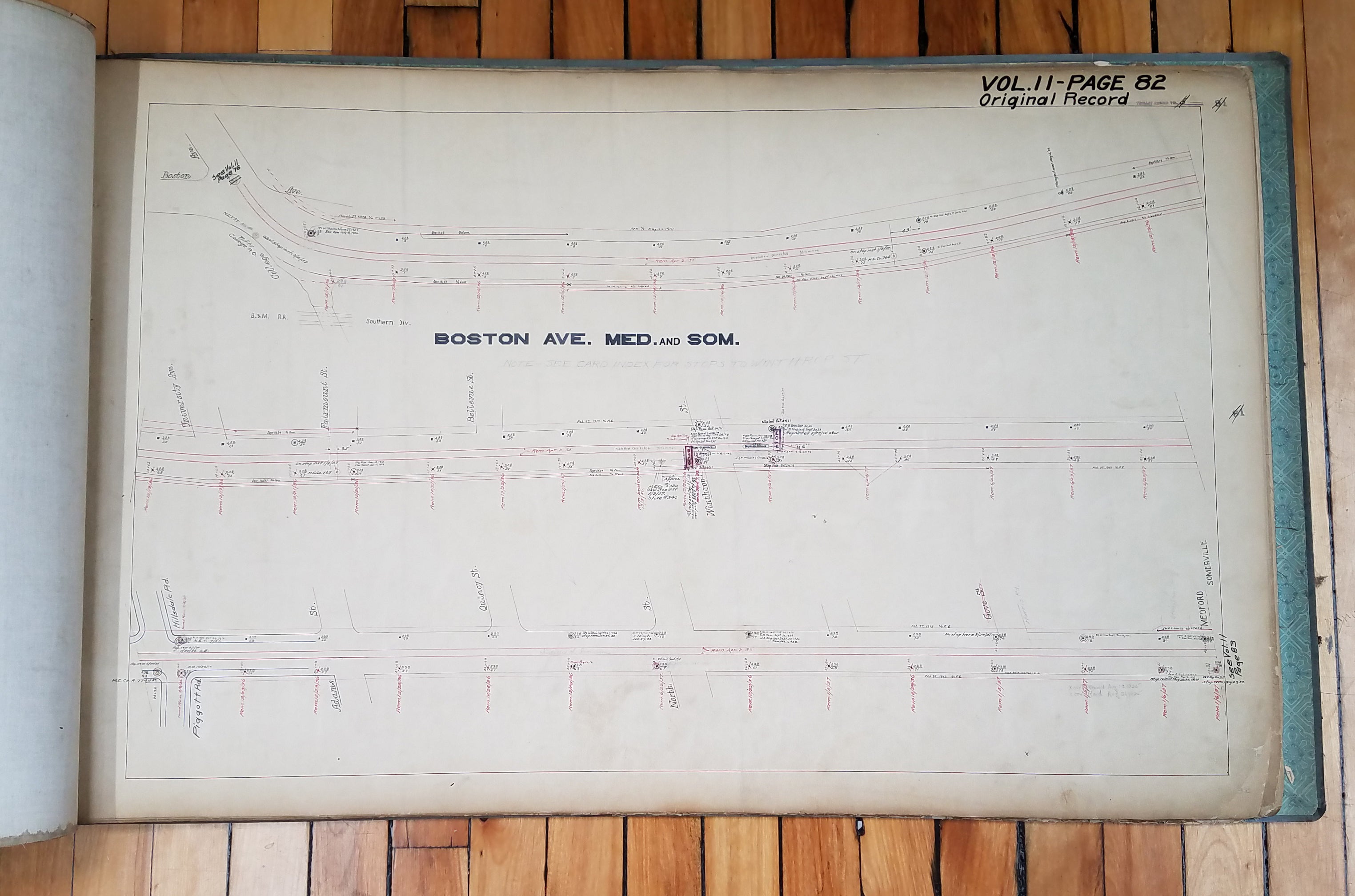 Boston Elevated Railway Co. (Massachusetts) Streetcar Overhead Wire and Pole Maps 1900-1947