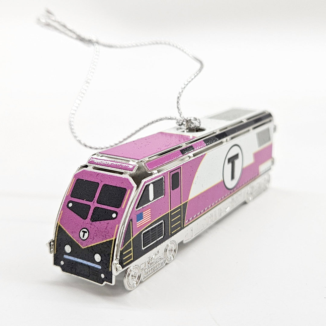 Boston MBTA Commuter Rail Locomotive Metal Ornament