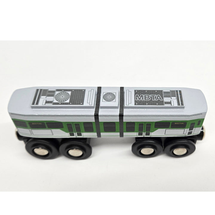 Boston MBTA Green Line Wooden Toy Train (Type 9 LRV) Two Car Bundle (Save Over 10%)