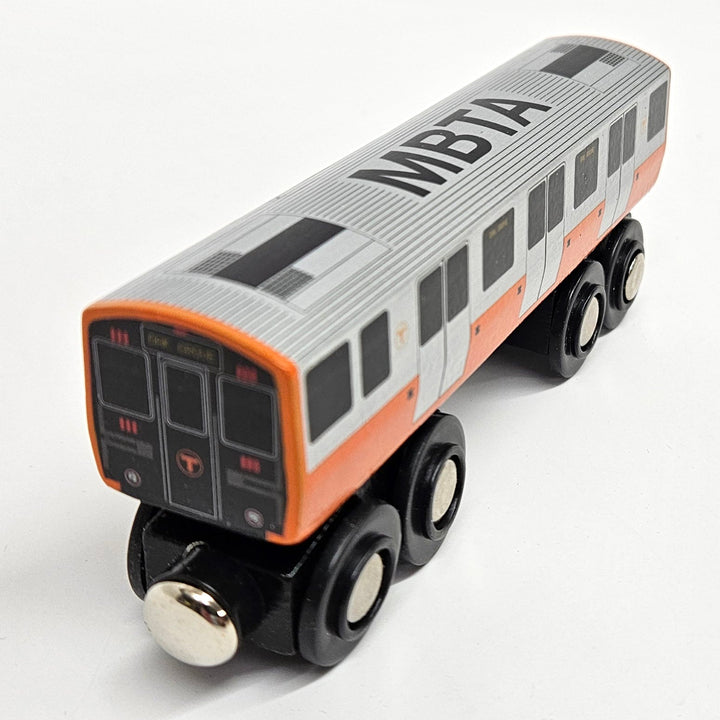 Boston MBTA Orange Line Wooden Toy Train (1400 1500-Series) Two Car Bundle (Save over 10%)