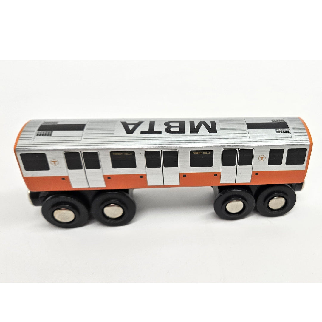 Boston MBTA Orange Line Wooden Toy Train (1400 1500-Series) Two Car Bundle (Save over 10%)