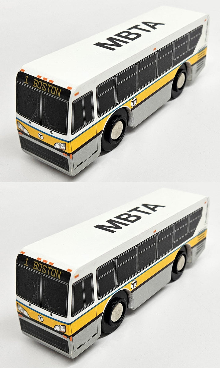 Boston MBTA Wooden Toy (XDE40) Two Bus Bundle (Save Over 10%)
