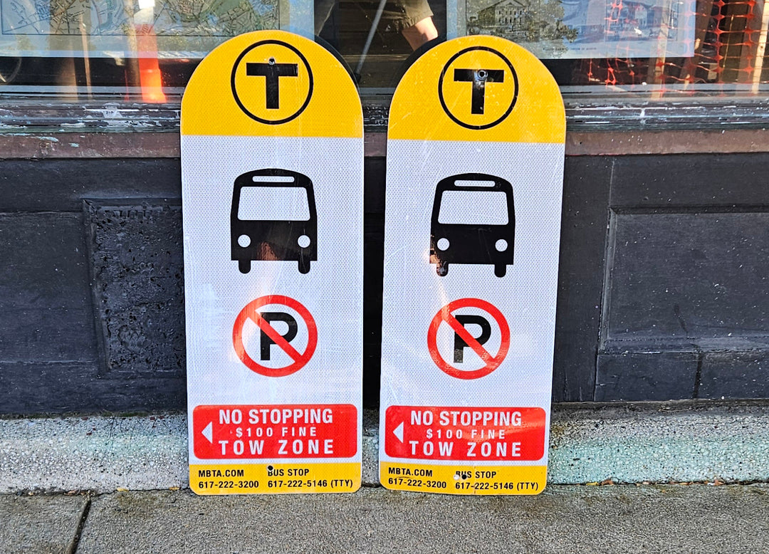 Decommissioned MBTA Bus Stop Signs: No Stopping