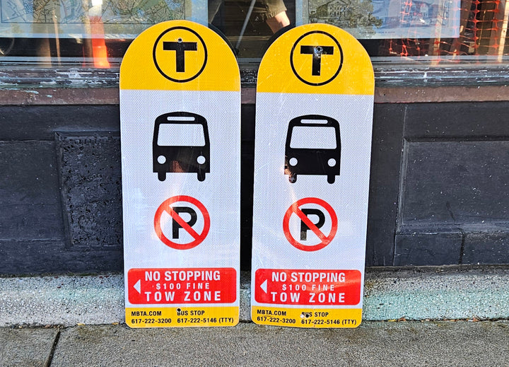 Decommissioned MBTA Bus Stop Signs: No Stopping
