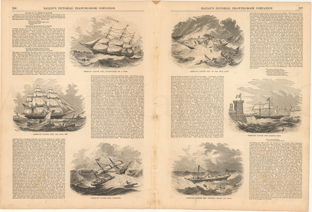 Ballou's Pictorial 1855: Ships and Maritime Disaster
