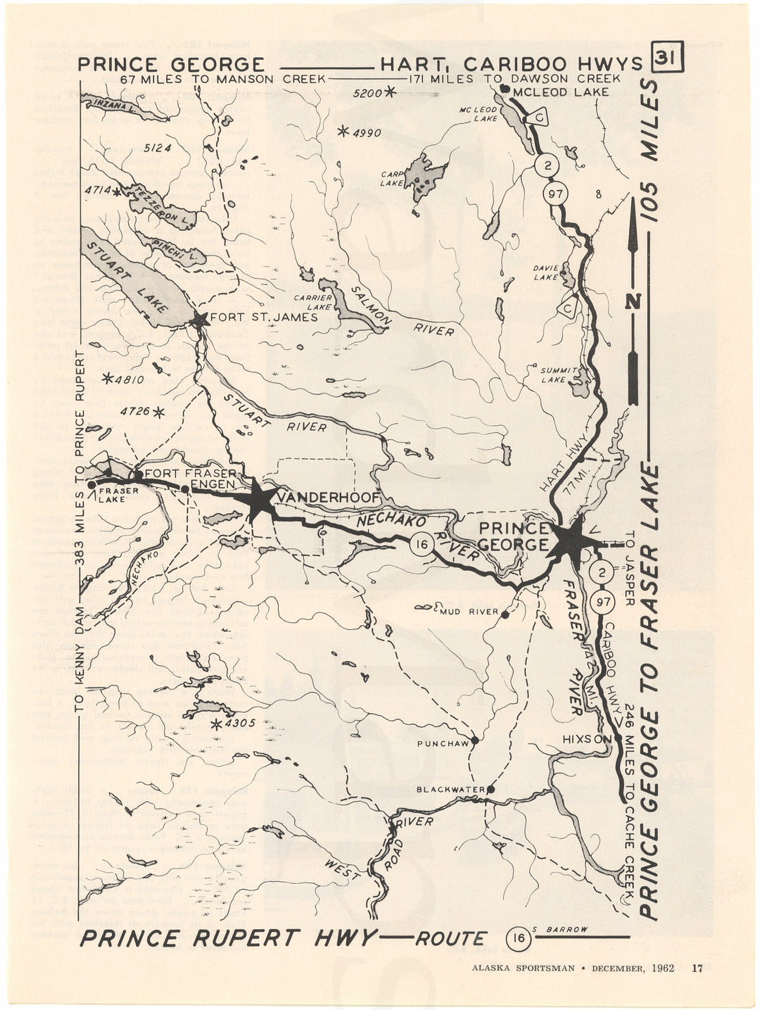 Prince Rupert, Hart, and Cariboo Highways 31: Prince George, BC 1962