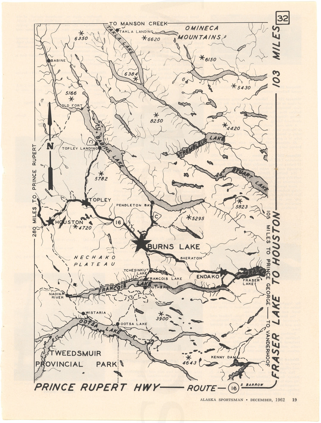 Prince Rupert Highway 32: Fraser Lake to Houston, BC 1962